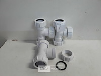 3 x t-stuk 32 mm pvc dichting wit