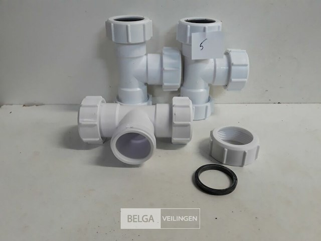 3 x t-stuk 32 mm pvc dichting wit - afbeelding 3 van  3