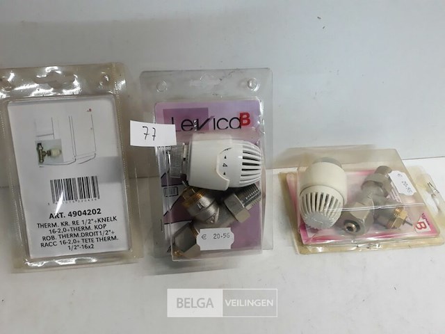 3 x thermostaat radiatorkraan haaks 16 mm alpex - afbeelding 1 van  3