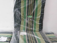 3 x tuinkussen hoge rug 75x50x50 cm groen met lijnen - afbeelding 3 van  3