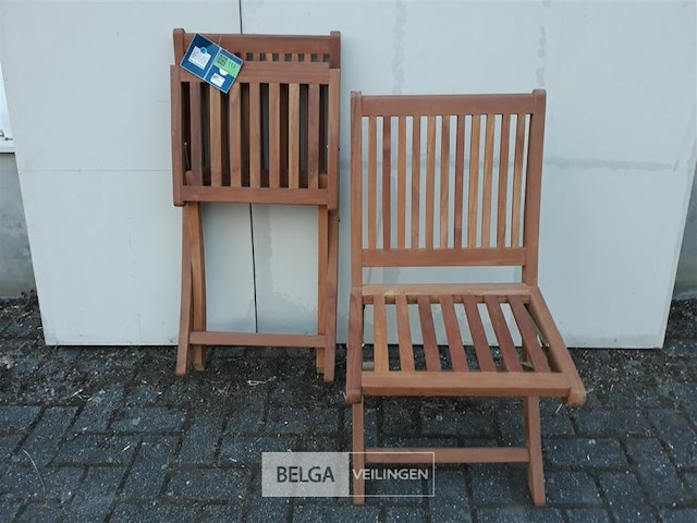 3 x tuinstoel opklapbaar teak - afbeelding 2 van  3
