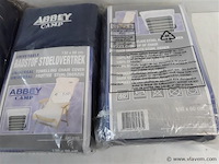 3 x tuinstoelovertrek uit badstof blauw 130x60 cm - afbeelding 2 van  2