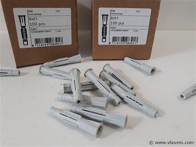 3 x universeelplug nylon 8 mm 100 stuks - afbeelding 2 van  2