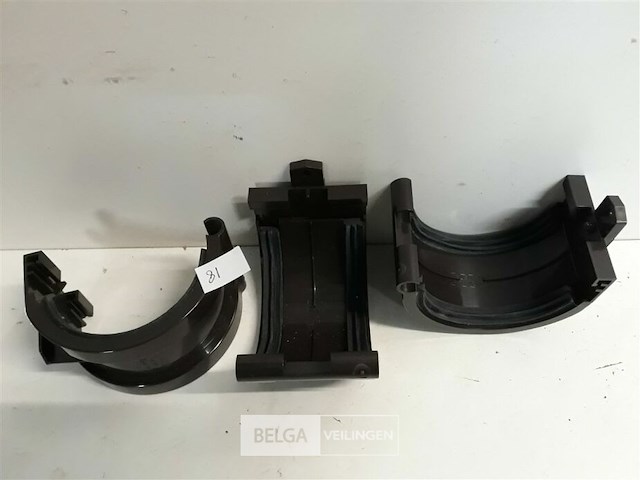 3 x verbindingstuk 125 mm bruin pvc regenafvoer - afbeelding 3 van  3