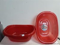 3 x wasmand curver rood 56 cm - afbeelding 1 van  2