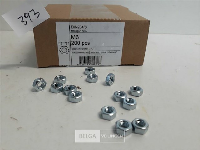 3 x zeskantmoer verzinkt m 6 200 stuks - afbeelding 3 van  3
