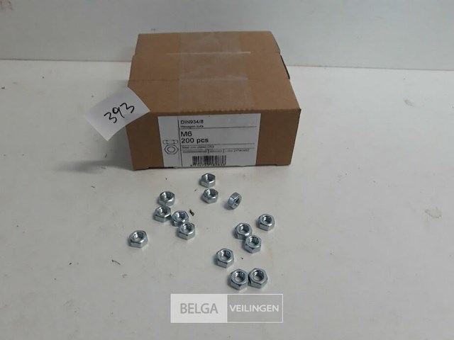 3 x zeskantmoer verzinkt m 6 200 stuks - afbeelding 2 van  3