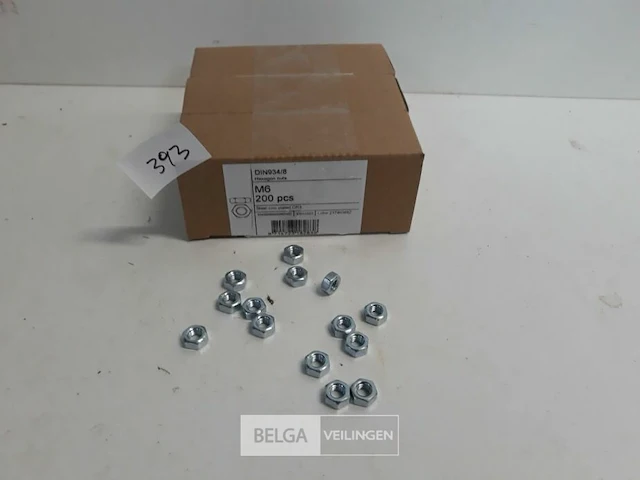 3 x zeskantmoer verzinkt m 6 200 stuks - afbeelding 1 van  3