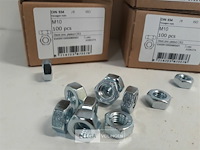 3 x zeskantmoeren verzinkt m 10 100 stuks - afbeelding 3 van  3