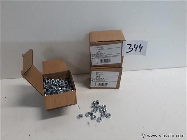 3 x zeskantmoeren verzinkt m 4 200 stuks - afbeelding 1 van  2