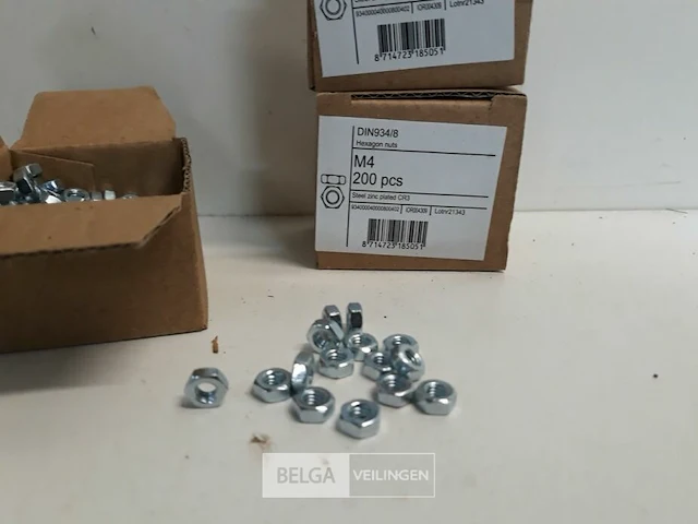 3 x zeskantmoeren verzinkt m 4 200 stuks - afbeelding 3 van  3