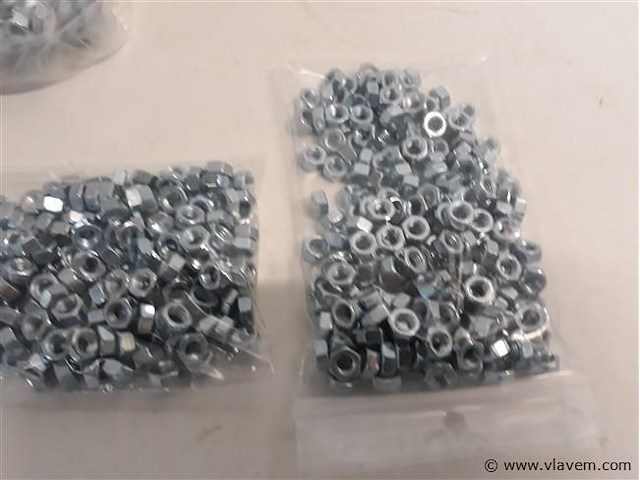 3 x zeskantmoeren verzinkt m 5 200 stuks - afbeelding 2 van  2