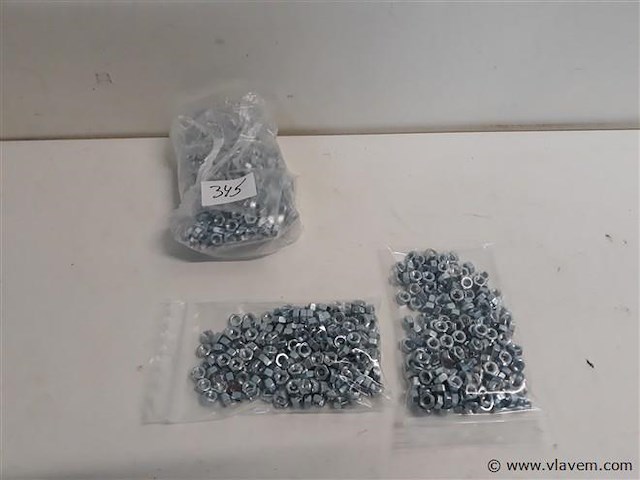 3 x zeskantmoeren verzinkt m 5 200 stuks - afbeelding 1 van  2
