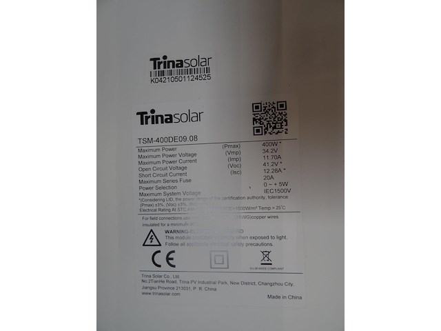3 x zonnepaneel trina 400 batch 2 (1.200 wp) - afbeelding 4 van  4