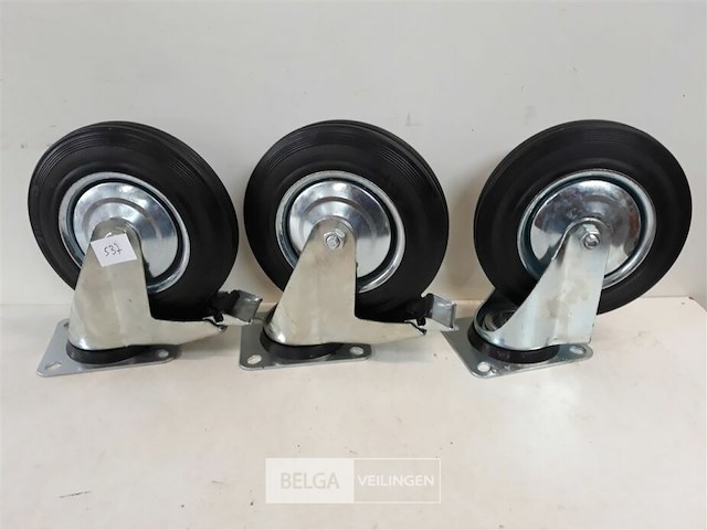 3 x zwenkwiel 1 x zwenkwiel + 2 x zwenkwiel met rem 200mm - afbeelding 2 van  3