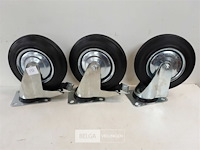 3 x zwenkwiel 1 x zwenkwiel + 2 x zwenkwiel met rem 200mm - afbeelding 2 van  3