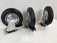 3 x zwenkwiel 1 x zwenkwiel + 2 x zwenkwiel met rem 200mm - afbeelding 3 van  3