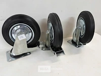 3 x zwenkwiel 1 x zwenkwiel + 2 x zwenkwiel met rem 200mm - afbeelding 3 van  3