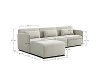 3-zit in hoogwaardige beige stof - afbeelding 3 van  5