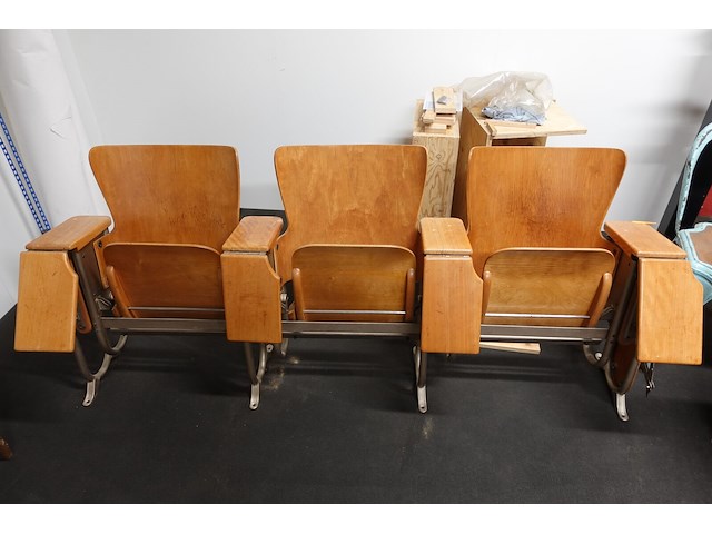 3-zit vintage theaterstoel - afbeelding 2 van  7