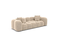 3-zits bank - crèmekleurig fluweel - afbeelding 2 van  8