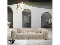 3-zits bank - crèmekleurig fluweel - afbeelding 3 van  8