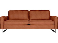 3-zits bank, 206 cm, ribfluwel, chenille, leren look - afbeelding 3 van  7