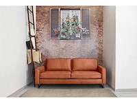 3-zits bank, 206 cm, ribfluwel, chenille, leren look - afbeelding 4 van  7