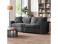 3-zits bank 212 cm met 2 veerkussens, ribfluwelen stof, voor woonkamer, slaapkamer, thuiskantoor, donkergrijs - afbeelding 8 van  8