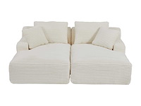 3-zits bank diep comfort in beige ribfluweel - afbeelding 2 van  2