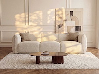 3-zits bank in beige chenillestof - afbeelding 1 van  6