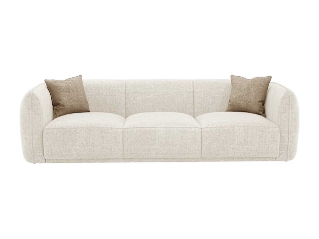 3-zits bank in beige chenillestof - afbeelding 2 van  6