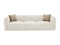 3-zits bank in beige chenillestof - afbeelding 2 van  6