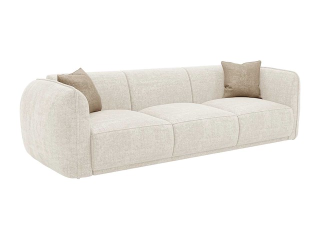 3-zits bank in beige chenillestof - afbeelding 3 van  6