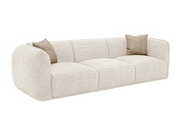 3-zits bank in beige chenillestof - afbeelding 3 van  6