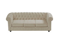 3-zits bank in beige fluweel - afbeelding 4 van  11