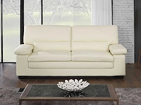 3-zits bank in ivoorkleurig buffelleer - afbeelding 1 van  4