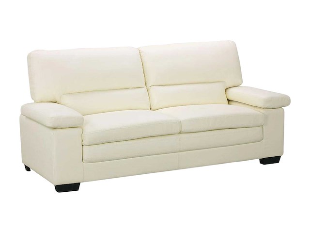 3-zits bank in ivoorkleurig buffelleer - afbeelding 2 van  4