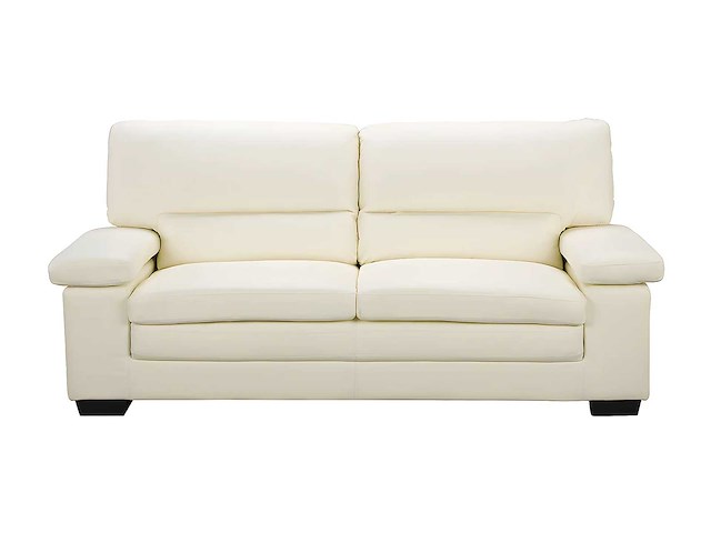 3-zits bank in ivoorkleurig buffelleer - afbeelding 3 van  4