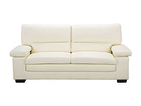 3-zits bank in ivoorkleurig buffelleer - afbeelding 3 van  4