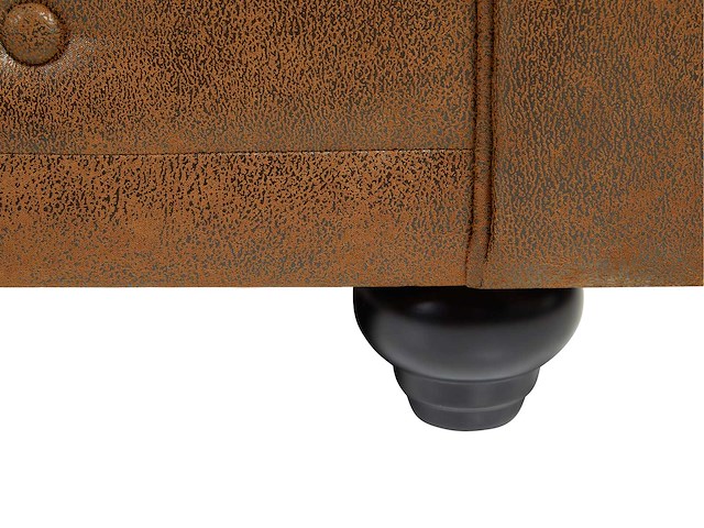 3-zits bank in microvezel met oudere leren look - afbeelding 4 van  4