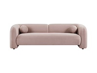 3-zits bank in roze fluweel - afbeelding 2 van  6
