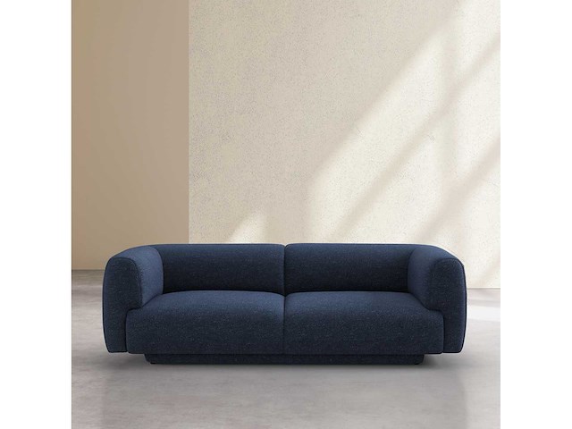 3-zits bank in textuurstof - marineblauw - ontwerp door federica francini - afbeelding 3 van  8