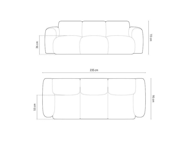 3-zits bank lichtbeige stof - afbeelding 6 van  6