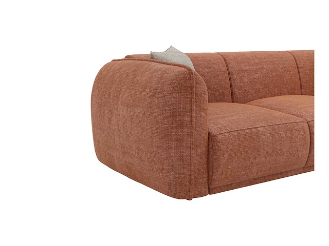 3-zits bank van terracotta chenille stof - afbeelding 6 van  6