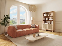 3-zits bank van terracotta chenille stof - afbeelding 1 van  6