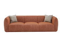 3-zits bank van terracotta chenille stof - afbeelding 2 van  6