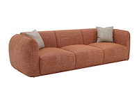 3-zits bank van terracotta chenille stof - afbeelding 3 van  6