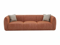 3-zits bank van terracotta chenille stof - afbeelding 2 van  6
