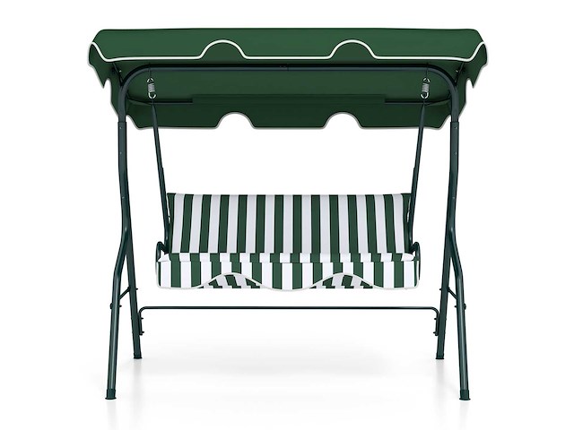 3-zits buitenschommel met luifel en gevoerd stalen frame - afbeelding 2 van  7